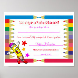 Niedlicher Kindergarten-Abschluss Poster