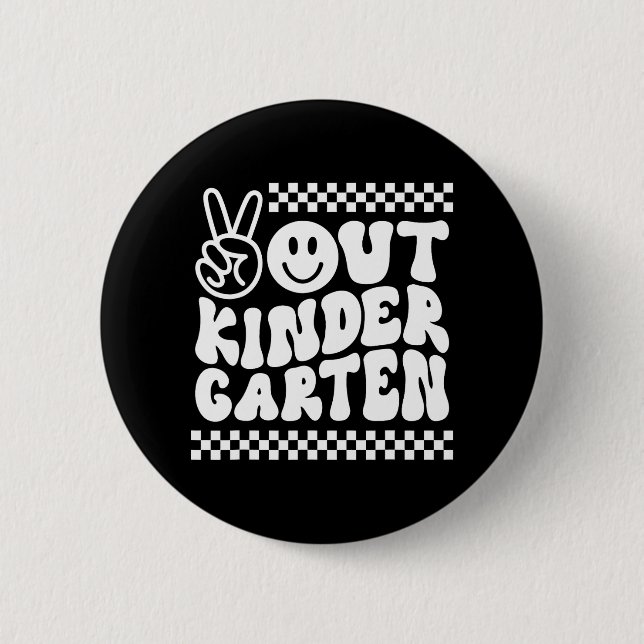 Niedlicher Kindergarten am letzten Schultag Button (Vorderseite)