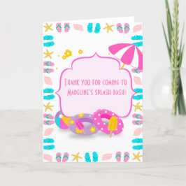 Niedlicher Kindergeburtstag Pool Party vielen Dank Dankeskarte