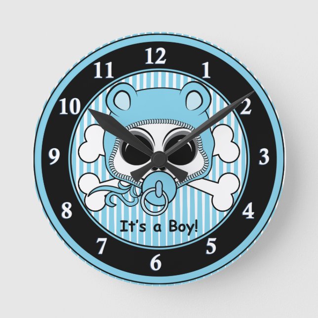 Niedlicher Kindermöwe Runde Wanduhr (Vorderseite)