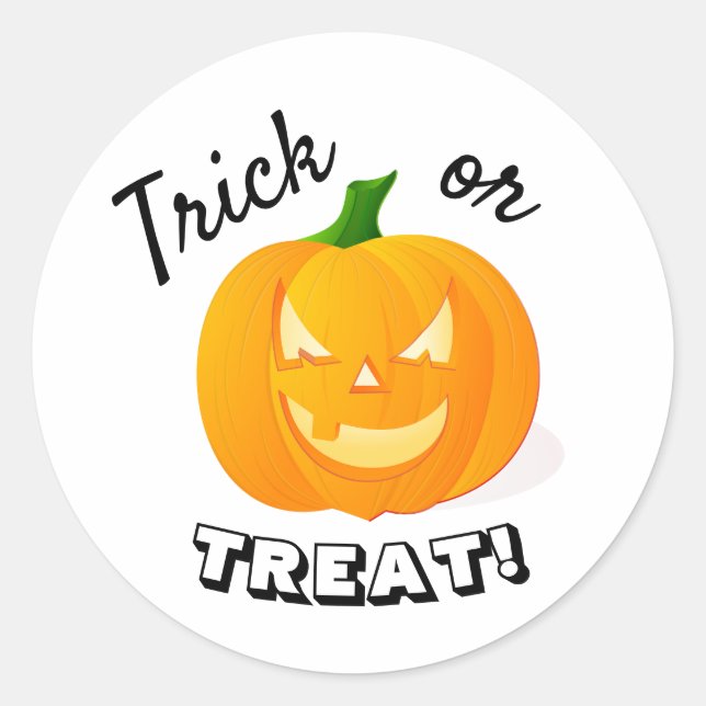 Niedlicher Kindertrick oder Treat Pumpkin Runder Aufkleber (Vorderseite)