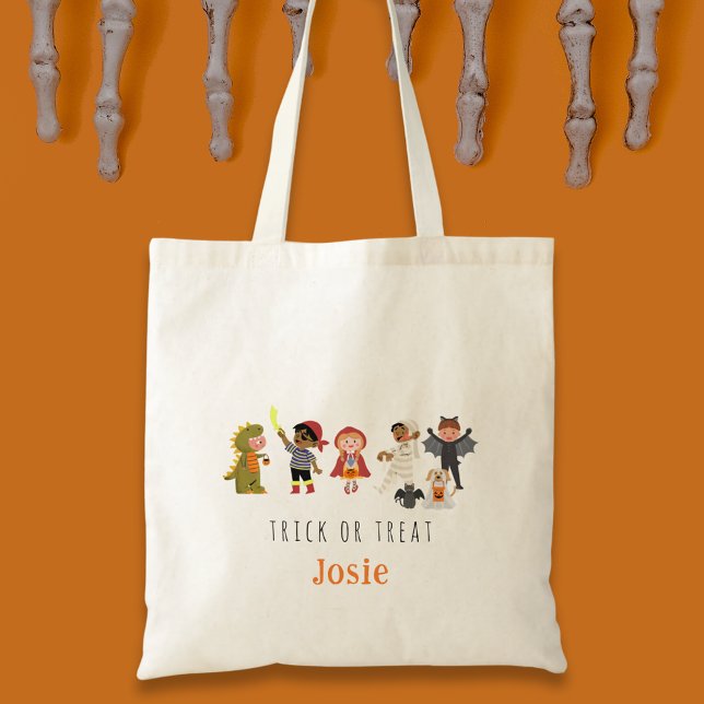 Niedlicher Kindertrick oder TreatHalloween Totentb Tragetasche (Cute Kids Trick or Treat Halloween Tote Bag)