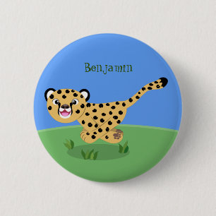 Niedlicher Kinderzettel mit Cartoon-Abbildung Button