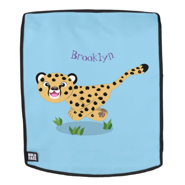 Niedlicher Kinderzettel mit Cartoon-Abbildung Rucksack (Abnehmbare Front)