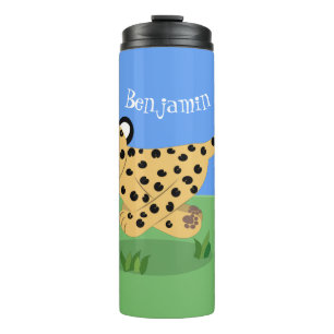 Niedlicher Kinderzettel mit Cartoon-Abbildung Thermosbecher