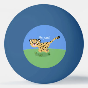 Niedlicher Kinderzettel mit Cartoon-Abbildung Tischtennisball
