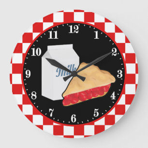 niedlicher Kirschkuchen Große Wanduhr