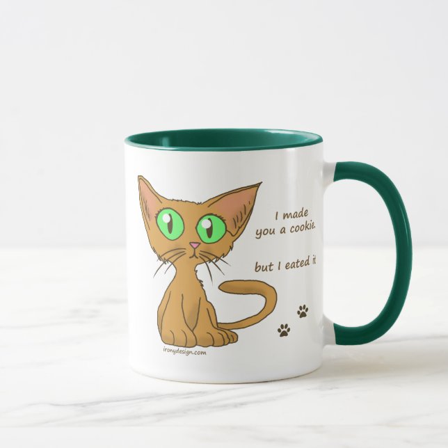 Niedlicher Kitty aß Ihr Plätzchen Tasse (Rechts)