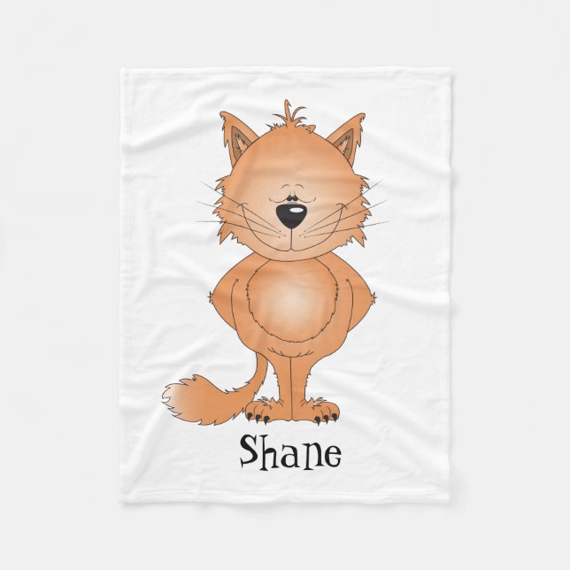 Niedlicher Kitty-Katzen-Cartoon Fleecedecke (Vorderseite)