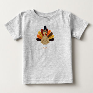 Niedlicher, klassischer/Vintager Erntedank Türkei Baby T-shirt