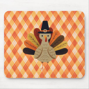 Niedlicher, klassischer/Vintager Erntedank Türkei Mousepad
