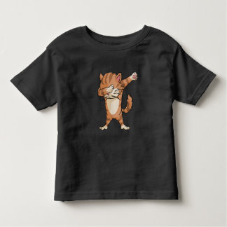 Niedlicher Klecks-Katze Dabber Tanz Kleinkind T-shirt