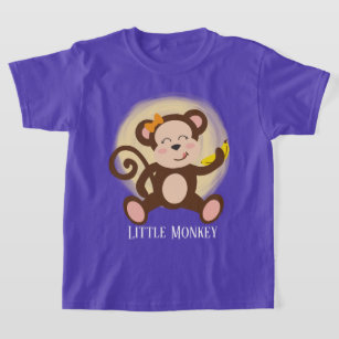 niedlicher kleiner Affe Text hinzufügen T-Shirt