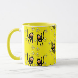 Niedlicher kleiner Affe und Bananen Tasse