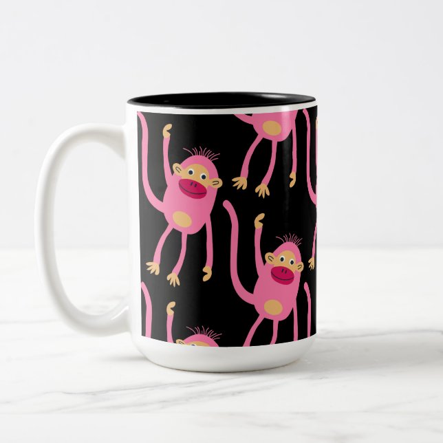 Niedlicher kleiner Affe Zweifarbige Tasse (Links)