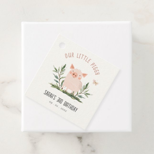 Niedlicher kleiner Bauernhof Schweinebutterfly-Kin Geschenkanhänger (Beispiel)