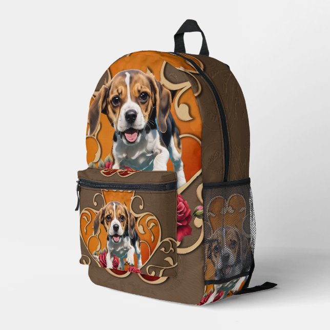 Niedlicher kleiner Beagle Bedruckter Rucksack (Rückseitige Ecke Rechts)