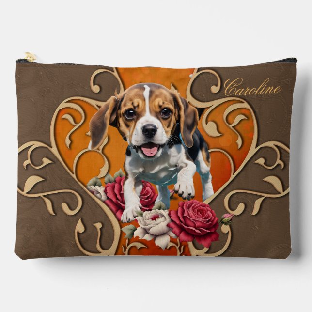 Niedlicher kleiner Beagle. Zubehörtasche (Vorderseite)