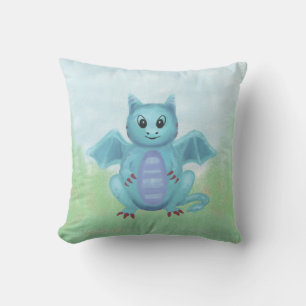 niedlicher kleiner blauer Drache Kissen