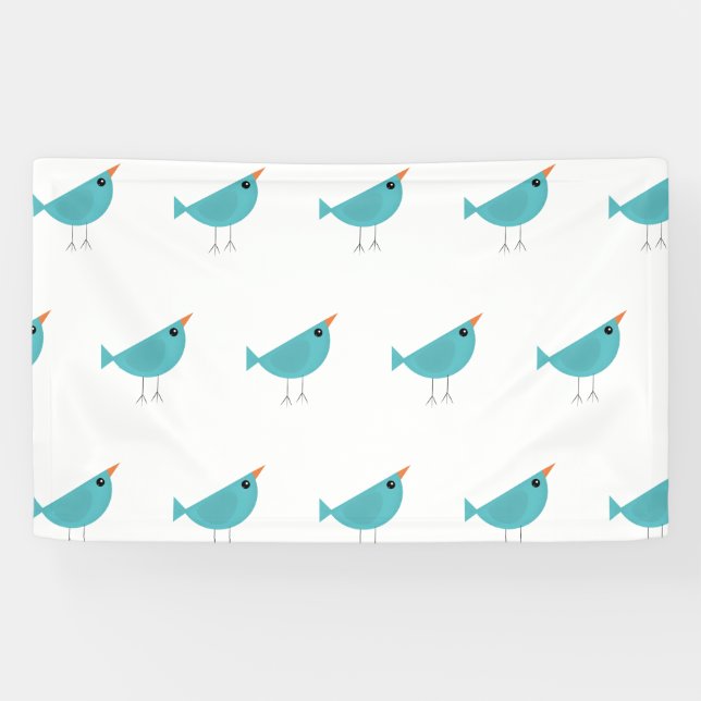 Niedlicher kleiner Blauvogel Banner (Horizontal)
