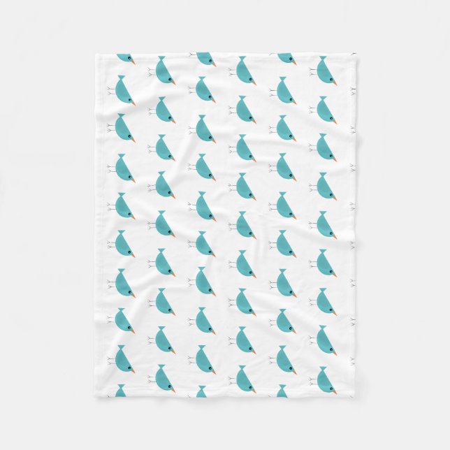 Niedlicher kleiner Blauvogel Fleecedecke (Vorderseite)