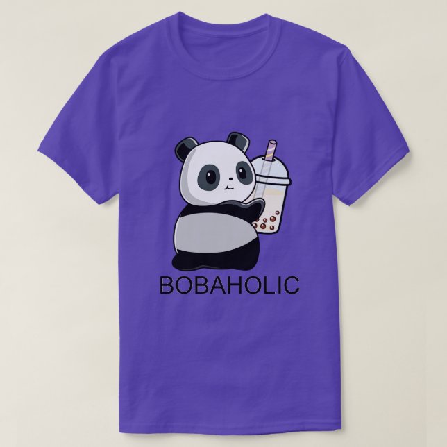 Niedlicher kleiner Bobaholic Panda Lieben Boba T-Shirt (Design vorne)