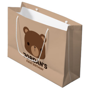 Niedlicher kleiner brauner Bär mit Personalisiert Große Geschenktüte