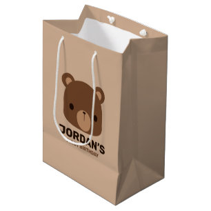 Niedlicher kleiner brauner Bär mit Personalisiert Mittlere Geschenktüte
