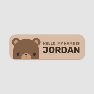 Niedlicher kleiner brauner Bär mit Personalisiert Namensschild