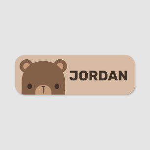 Niedlicher kleiner brauner Bär mit Personalisiert Namensschild