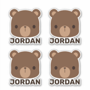 Niedlicher kleiner brauner Bär mit Personalisierte Aufkleber