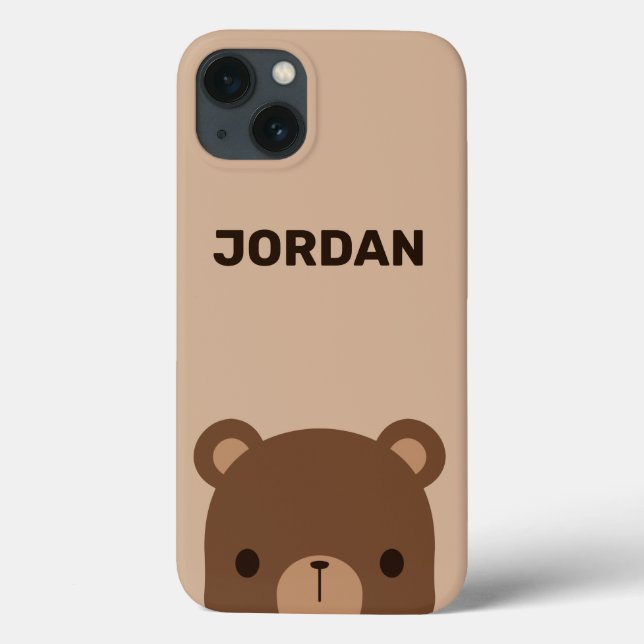 Niedlicher kleiner brauner Bär mit Personalisierte Case-Mate iPhone Hülle (Rückseite)