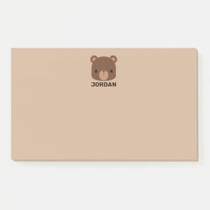Niedlicher kleiner brauner Bär mit Personalisierte Post-it Klebezettel