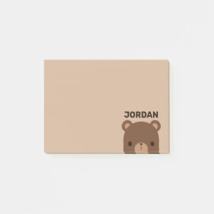 Niedlicher kleiner brauner Bär mit Personalisierte Post-it Klebezettel