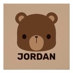 Niedlicher kleiner brauner Bär mit Personalisierte Poster