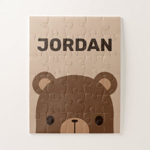 Niedlicher kleiner brauner Bär mit Personalisierte Puzzle