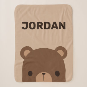 Niedlicher kleiner brauner Bär mit Personalisierte Sherpadecke