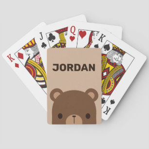 Niedlicher kleiner brauner Bär mit Personalisierte Spielkarten