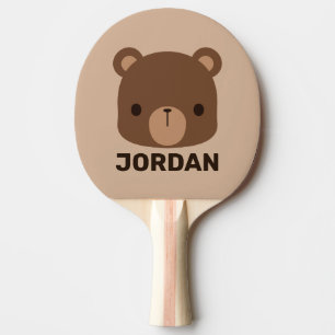 Niedlicher kleiner brauner Bär mit Personalisierte Tischtennis Schläger