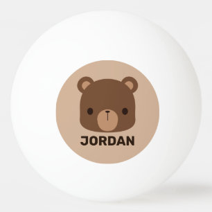 Niedlicher kleiner brauner Bär mit Personalisierte Tischtennisball