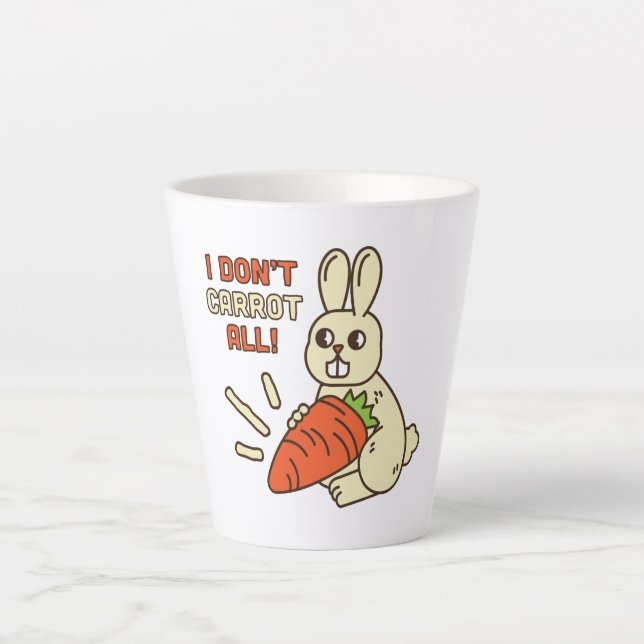 Niedlicher kleiner Bunny hält seine Karotte Milchtasse (Vorderseite)
