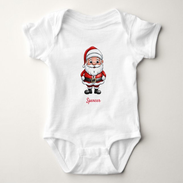 Niedlicher kleiner Cartoon Santa Baby Strampler (Vorderseite)