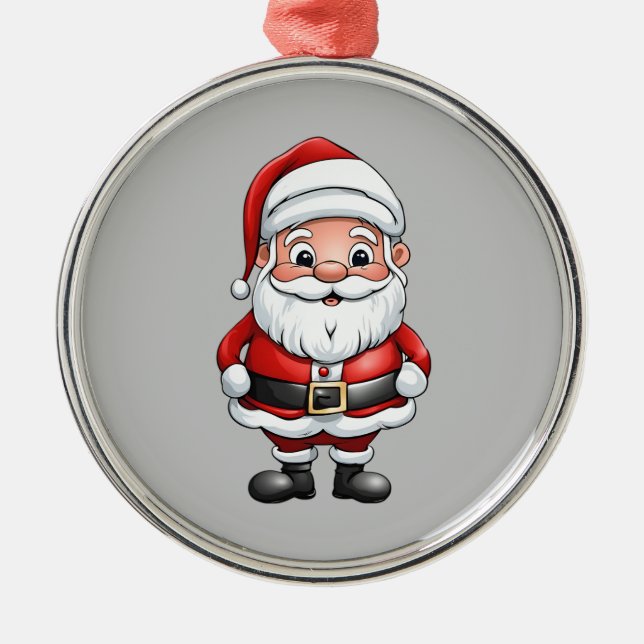 Niedlicher kleiner Cartoon Santa Ornament Aus Metall (Vorne)