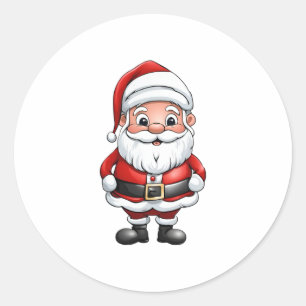 Niedlicher kleiner Cartoon Santa Runder Aufkleber