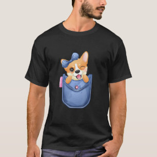 Niedlicher kleiner Corgi in deiner Tasche Hund T-Shirt