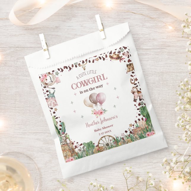 Niedlicher kleiner Cowgirl Western Watercolor Baby Geschenktütchen (Ausgeschnitten)