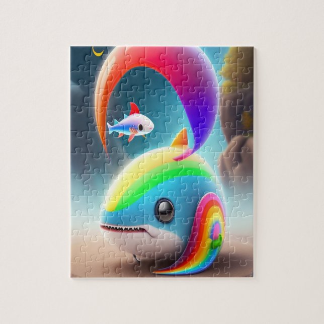 Niedlicher kleiner farbiger Fisch Puzzle (Vertikal)