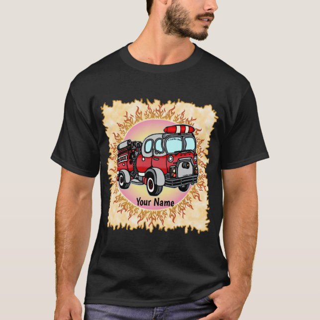 Niedlicher Kleiner Feuerwehrfahrzeug-T - Shirt (Vorderseite)