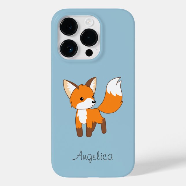 Niedlicher kleiner Fox auf blau Case-Mate iPhone Hülle (Rückseite)