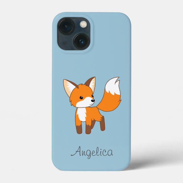 Niedlicher kleiner Fox auf blau Case-Mate iPhone Hülle (Rückseite)